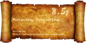 Matecsny Szerafina névjegykártya